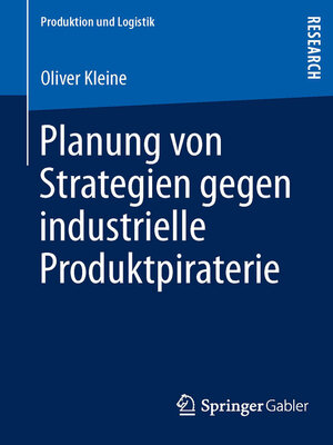 cover image of Planung von Strategien gegen industrielle Produktpiraterie